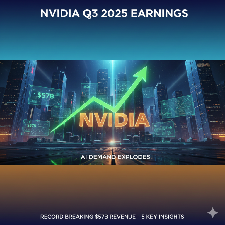 NVIDIA Q3 2025 earnings announcement with Jensen Huang and AI data center graphics